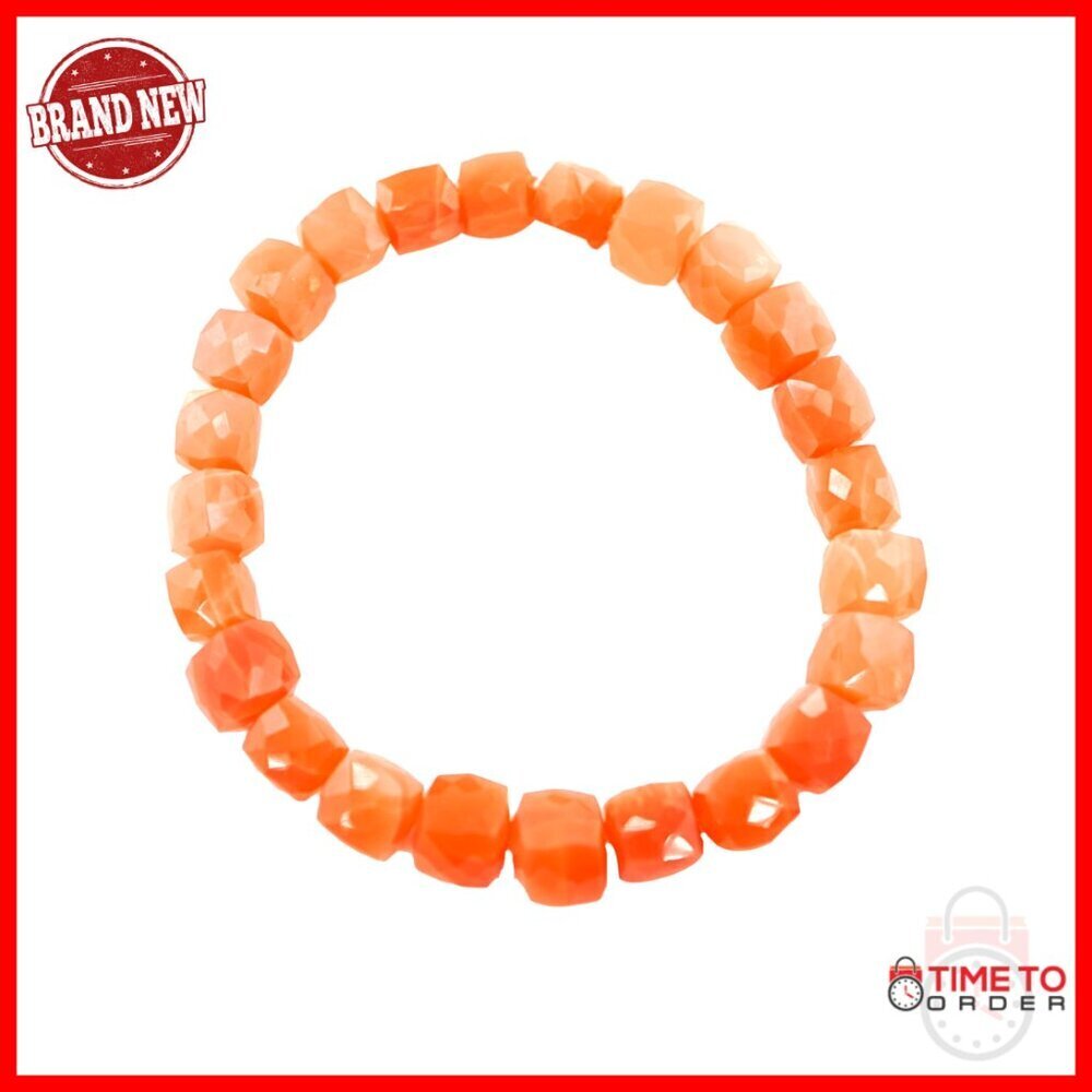 Carnelian Crystal Stretch Bracelet 7-8mm Beads Chakra Healing Boho